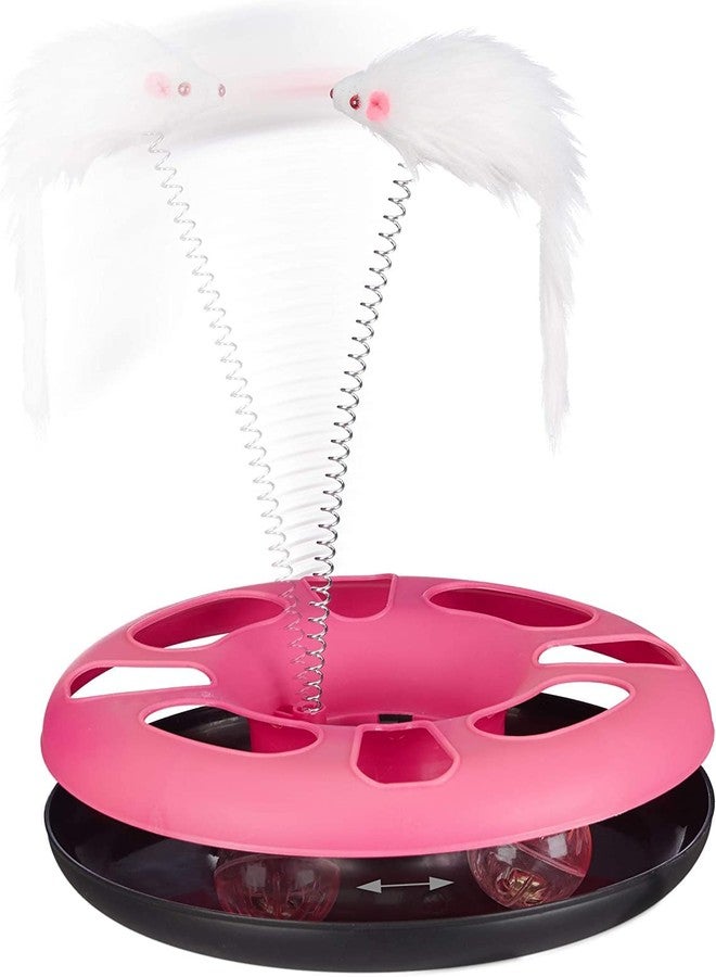 KittuPet ألعاب كيتو بيت التفاعلية للقطط الصغيرة، مسارات بكرات مع زنبرك، لعبة فأر مثيرة مع كرات تمرين، لعبة فأر مثيرة، مثالية للعب والمضغ للقطط والحيوانات الأليفة الصغيرة. - Image 3